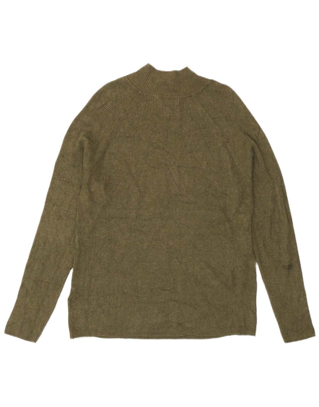 Marks & Spencer Damski sweter z golfem, UK 16, duży, khaki, wiskoza