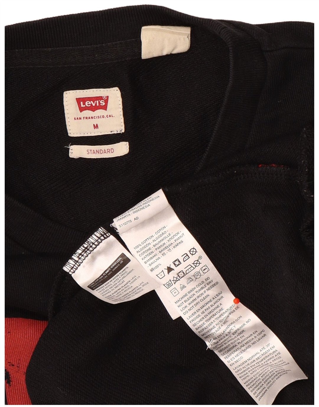 Męska bluza Levi's Standard Graphic, średnia, czarna, bawełniana