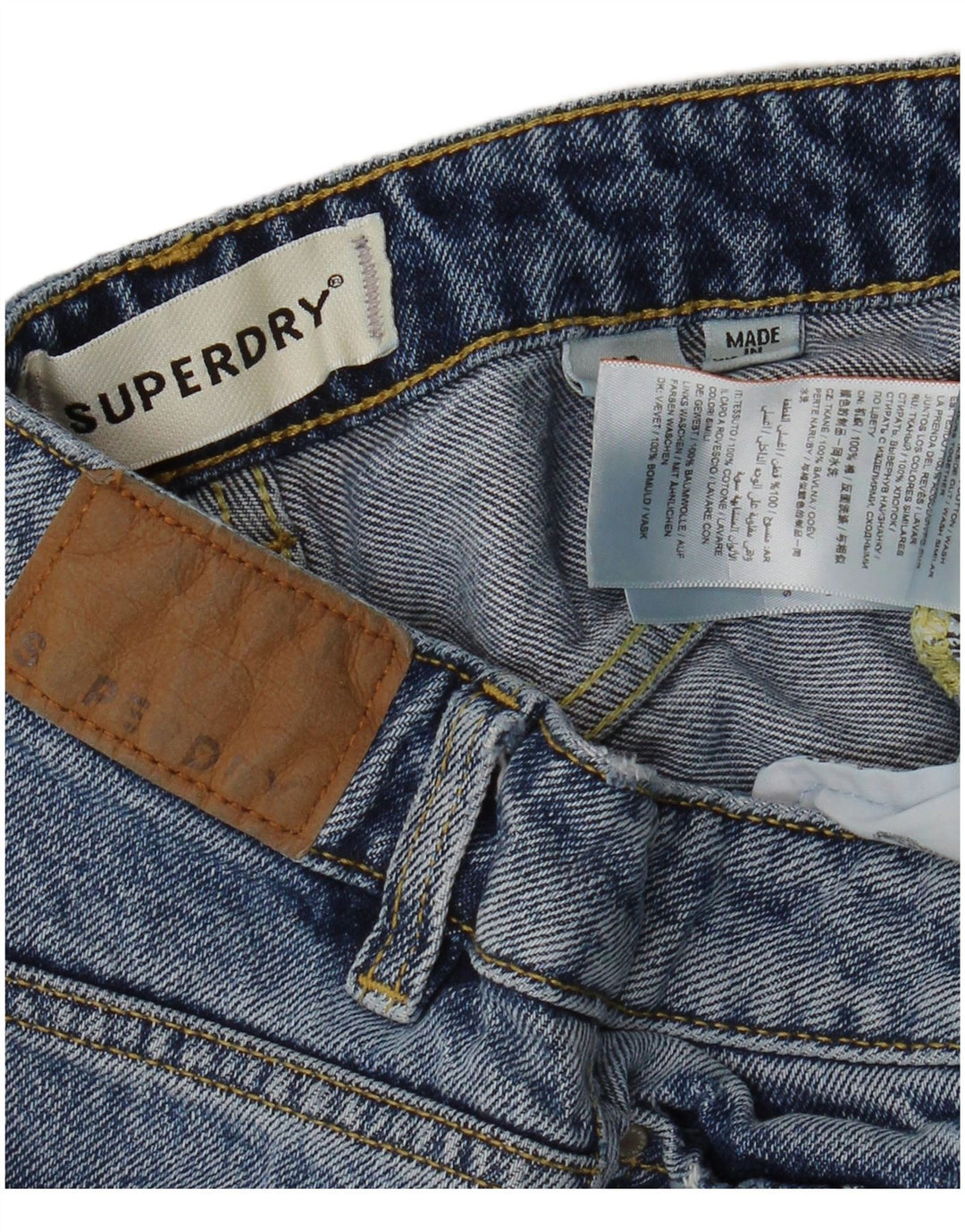 Damskie spodenki jeansowe SUPERDRY W26 Małe, niebieskie, bawełniane