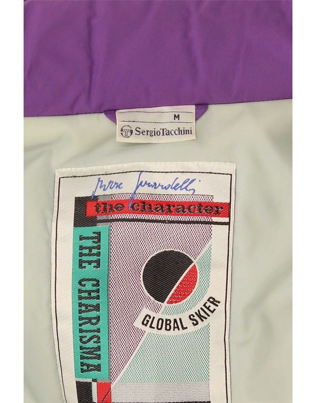 Męska kurtka narciarska Sergio Tacchini UK 38 Medium Granatowa, sportowa z blokami kolorów