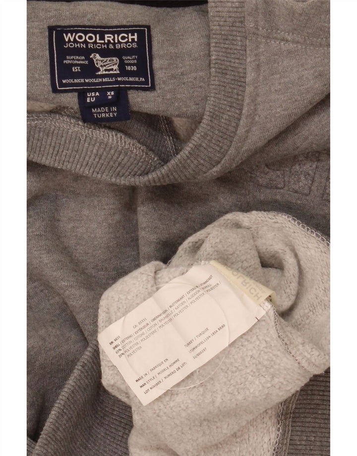 Męska bluza z grafiką Woolrich, mała, szara, nakrapiana bawełna