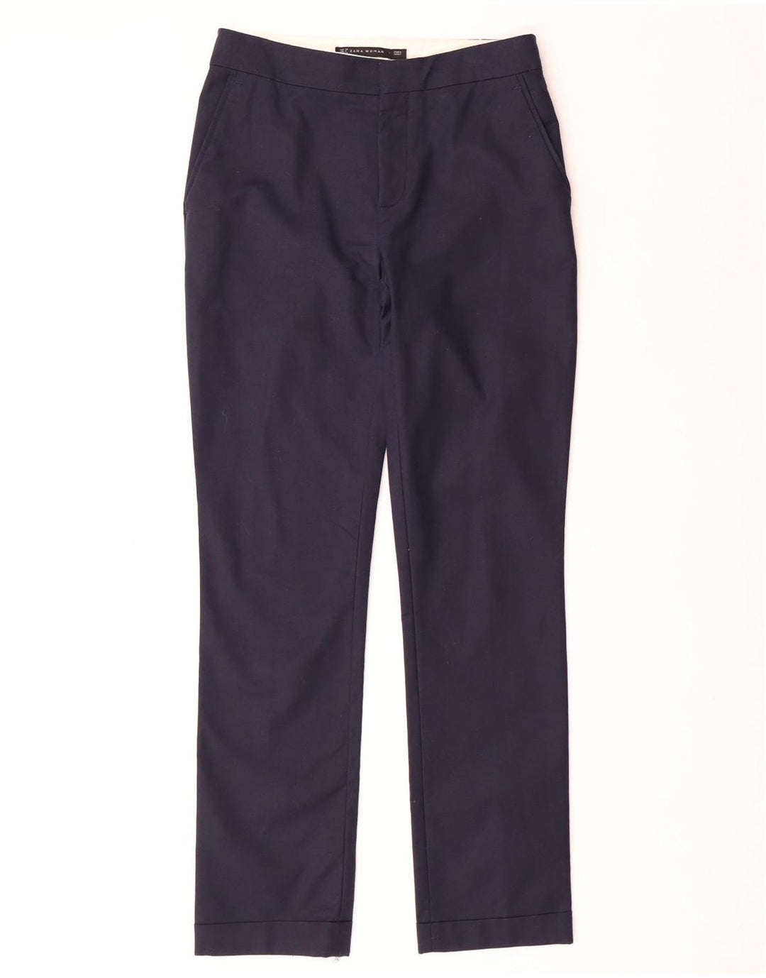 Spodnie damskie ZARA Straight Chino EU 34 2XS W24 L28 Granatowe