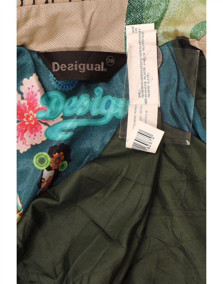 Desigual damski trencz z grafiką EU 38 średni beżowy geometryczny poliester