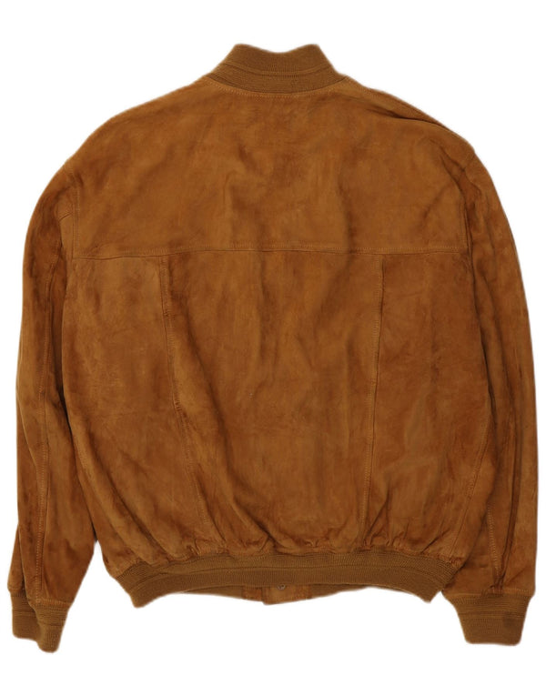 Vintage męska zamszowa kurtka bomber UK 42 XL brązowa