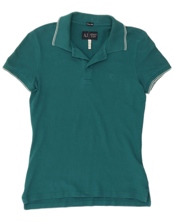 Męska koszulka polo Armani Jeans Extra Slim Fit, mała, turkusowa, bawełniana