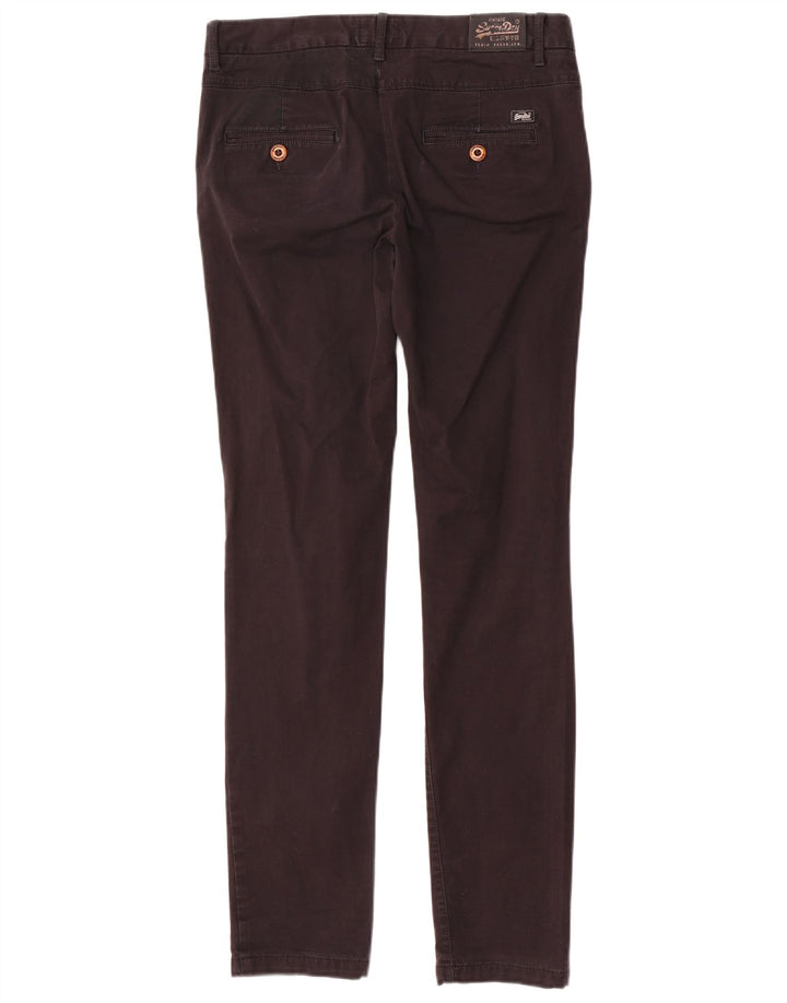 SUPERDRY Damskie spodnie typu slim chino, małe W27 L31 czarne