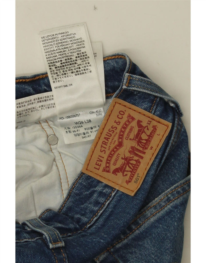 Damskie jeansy Levi's 501 Straight W26 L28 Niebieskie bawełniane