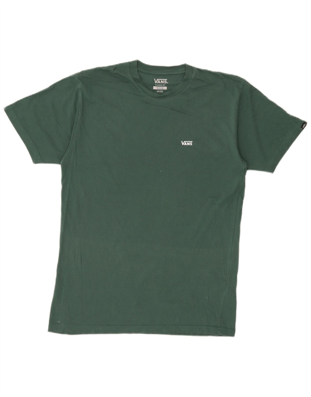 Męski T-shirt VANS o klasycznym kroju, średnio zielony, bawełniany
