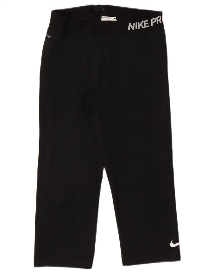 Damskie legginsy Nike Dri Fit Graphic Capri UK 12, średni czarny poliester