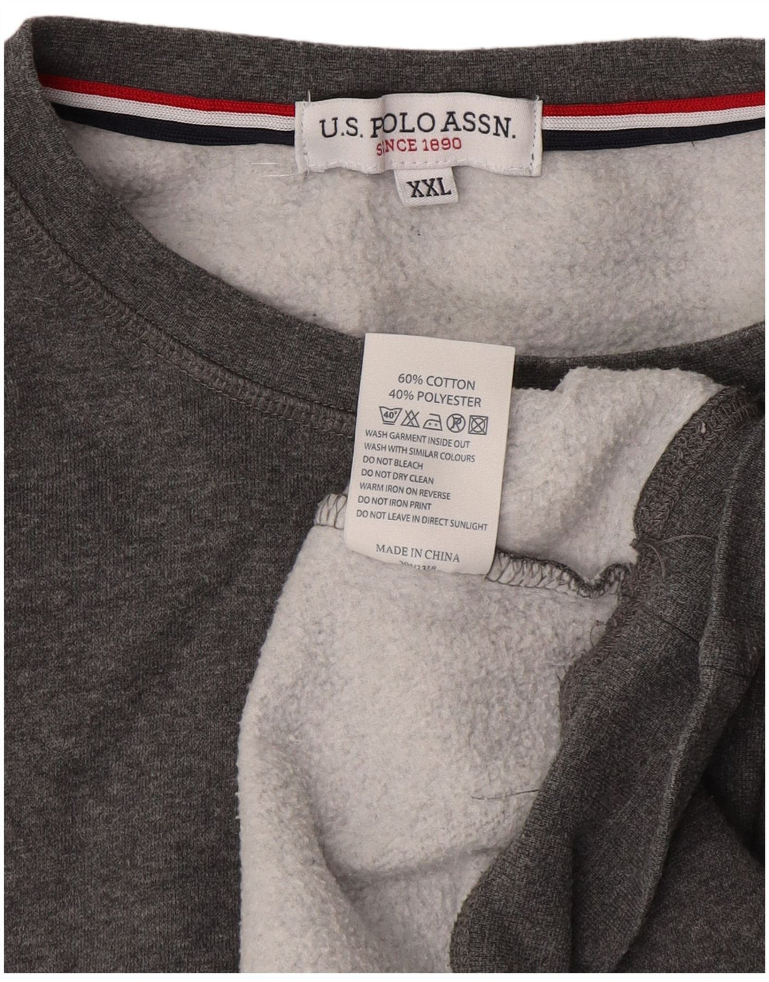 US Polo Assn. Męska bluza dresowa 2XL Szara bawełna