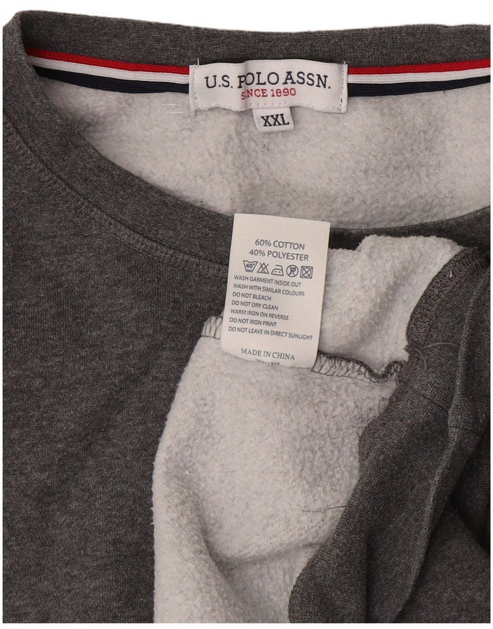 US Polo Assn. Męska bluza dresowa 2XL Szara bawełna