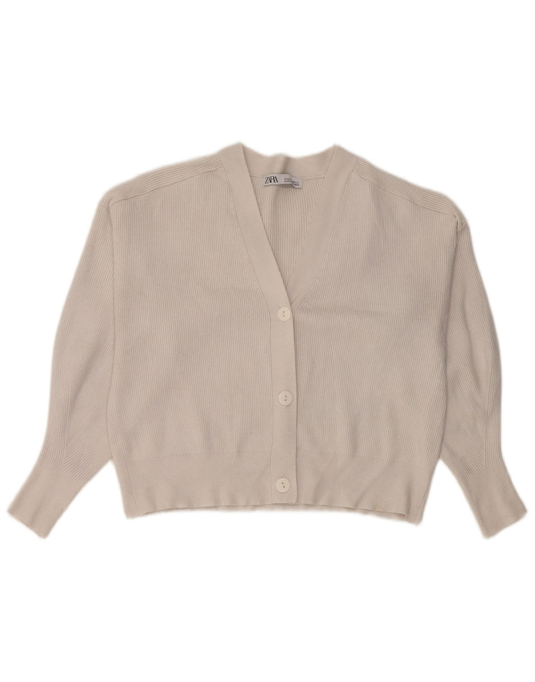 Sweter damski Zara Crop Cardigan UK 14 Średni biały