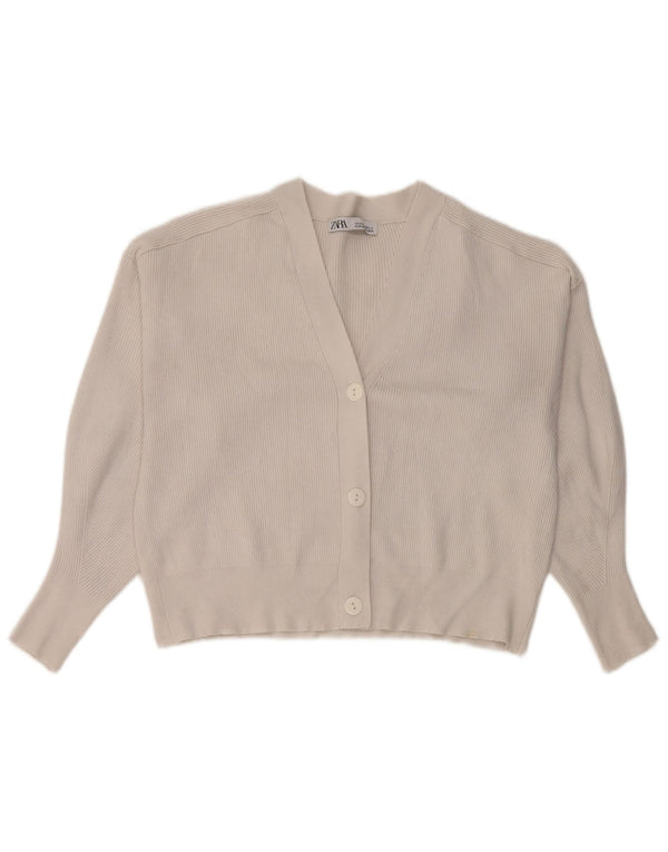 Sweter damski Zara Crop Cardigan UK 14 Średni biały