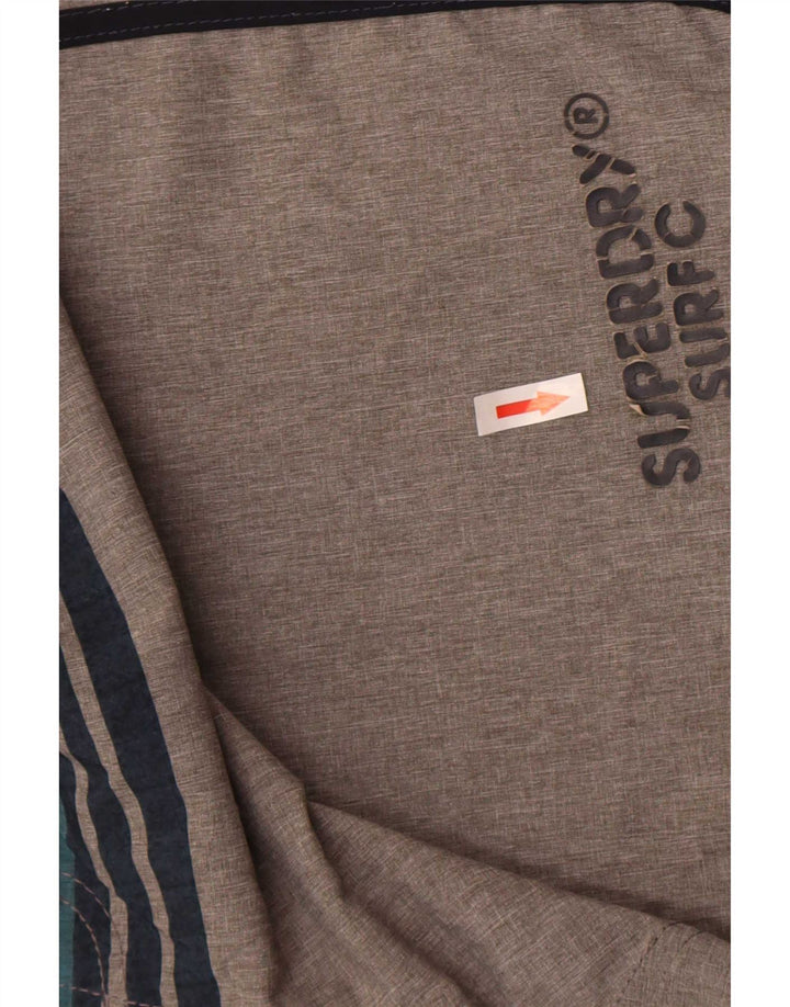 Męskie szorty kąpielowe Superdry Graphic Regular, duże, szare, poliestrowe paski