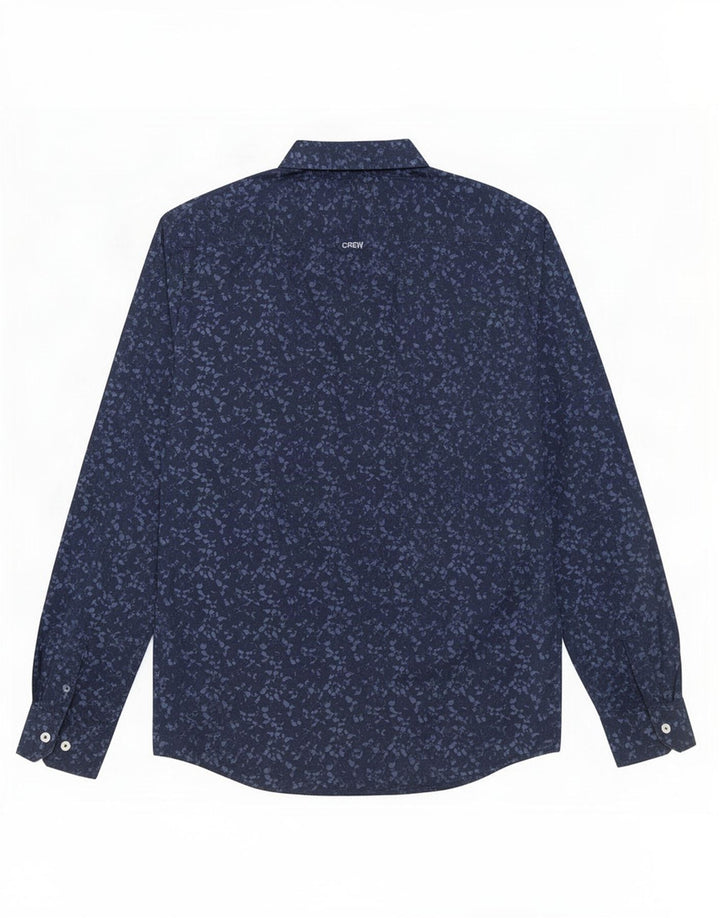 Crew Clothing Męska koszula slim fit z abstrakcyjnym wzorem, średnia, granatowa, bawełniana