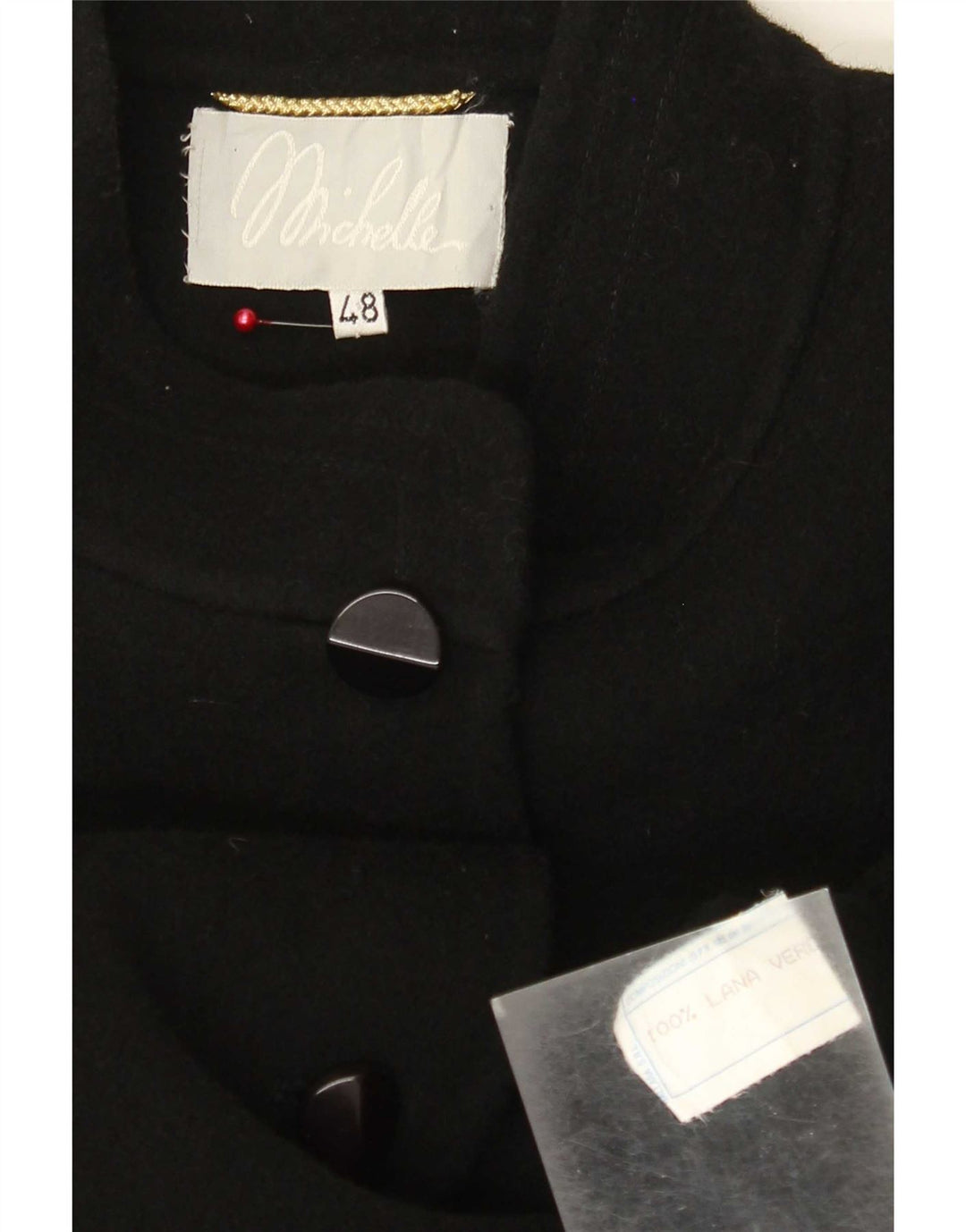 Płaszcz damski Michelle IT 48 XL, czarna wełna