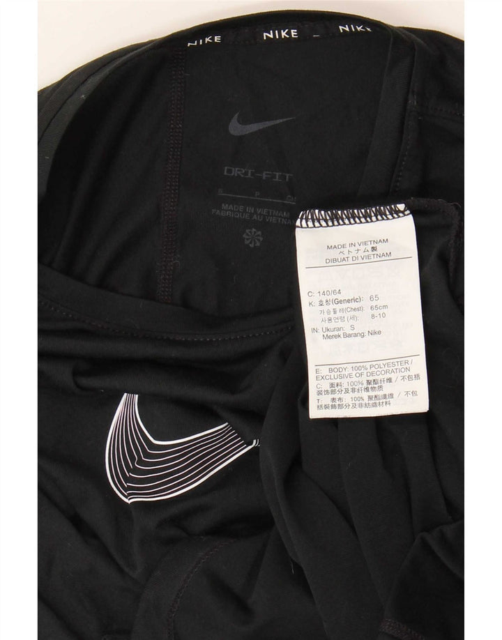 Chłopięcy T-shirt z grafiką Nike Dri Fit, mały, czarny poliester, 8-9 lat