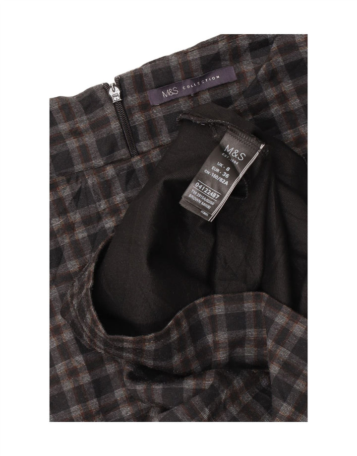 Marks & Spencer Damska bluzka z rękawem 3/4, UK 8, w małą szarą kratkę