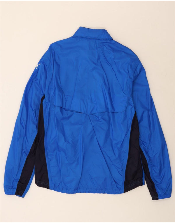 Męska kurtka przeciwdeszczowa z kapturem i grafiką PUMA UK 40, duży niebieski nylon z blokami kolorów