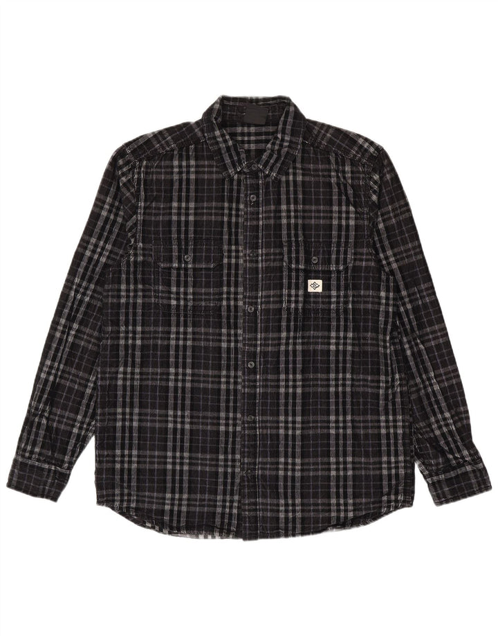 Męska koszula flanelowa Rip Curl, duża, czarna, bawełniana w kratę