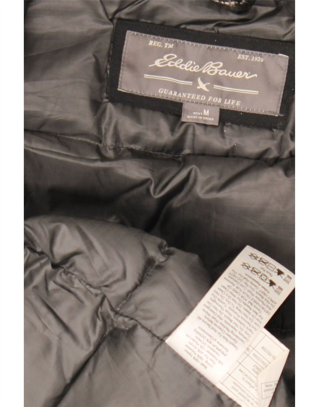 Męska kurtka wiatrówka z kapturem EDDIE BAUER UK 38 Średni czarny nylon