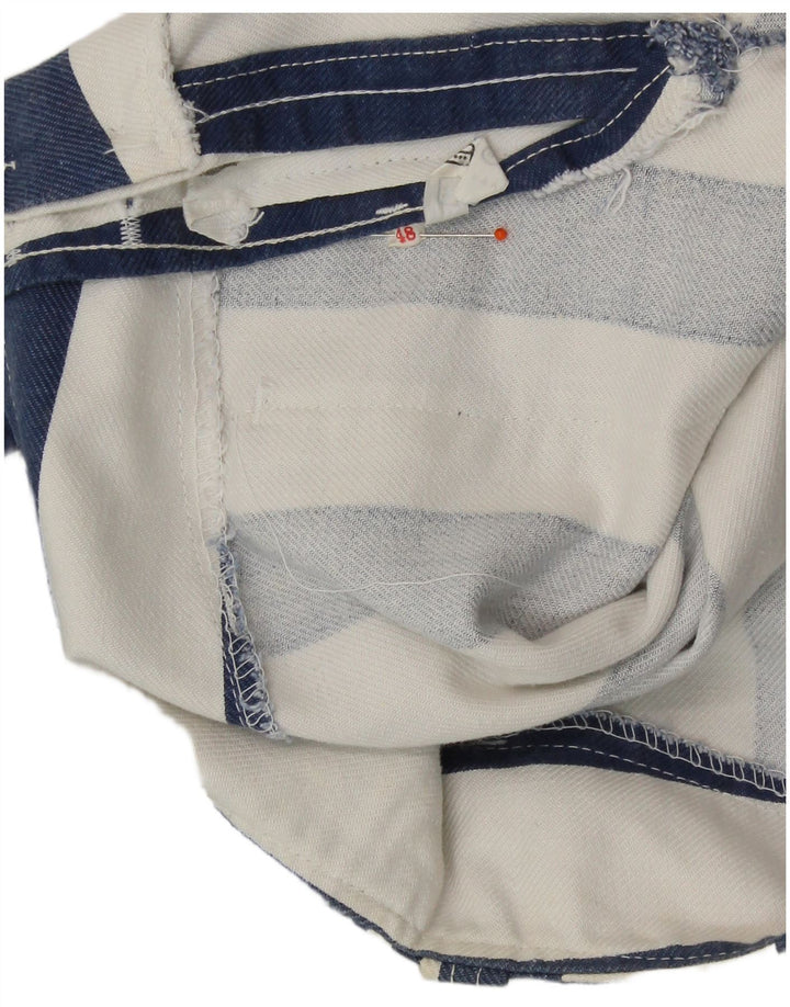 Damskie spodnie codzienne z wysokim stanem VINTAGE IT 48 XL W34 L31 Niebieskie Retro