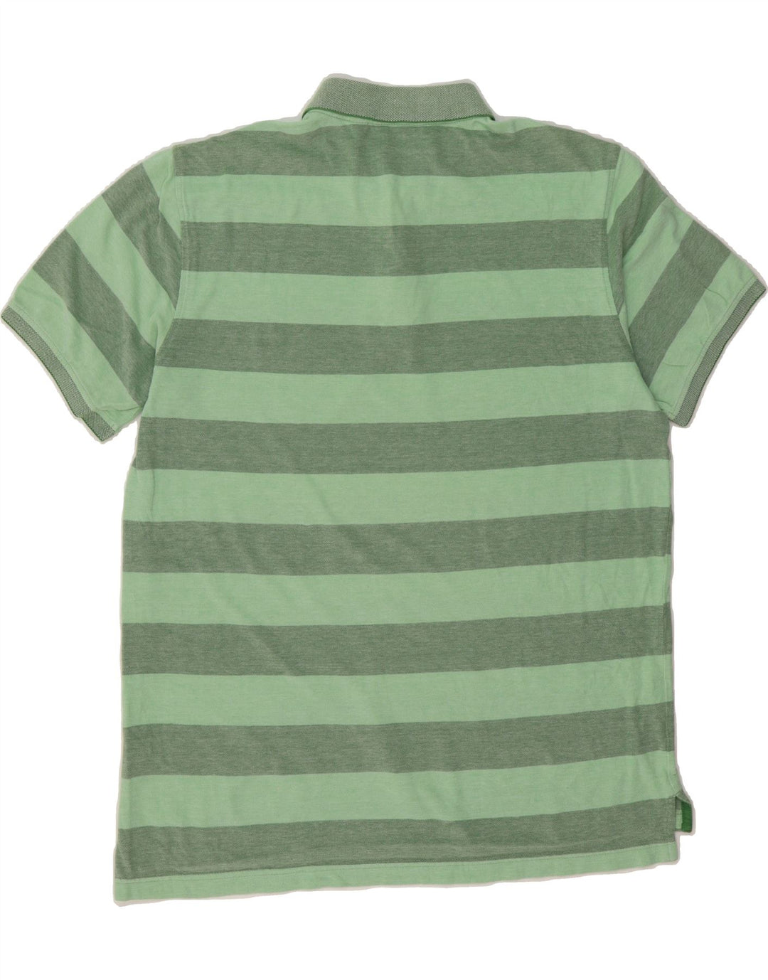 IZOD Mens Polo Shirt Large Green Striped Cotton Vintage Izod and Second-Hand Izod from Messina Hembry 
