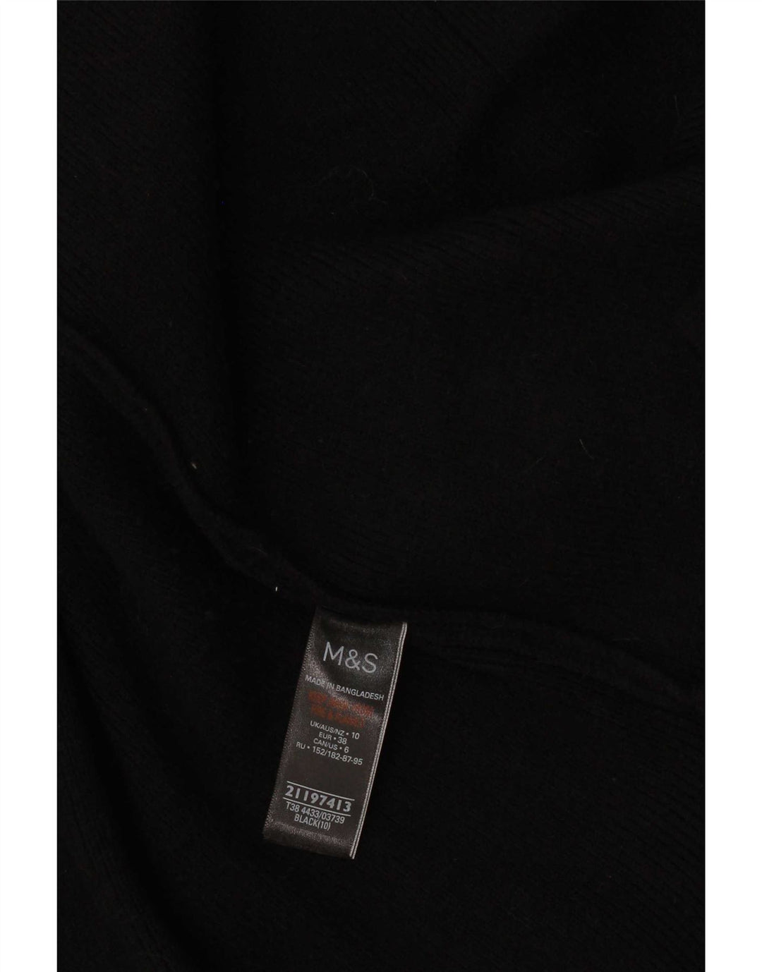 Marks & Spencer Damski sweter rozpinany o przedłużonym fasonie, UK 10, mały, czarny