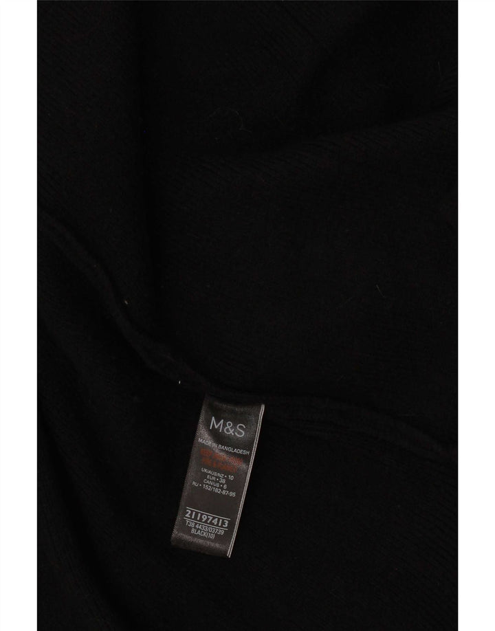 Marks & Spencer Damski sweter rozpinany o przedłużonym fasonie, UK 10, mały, czarny