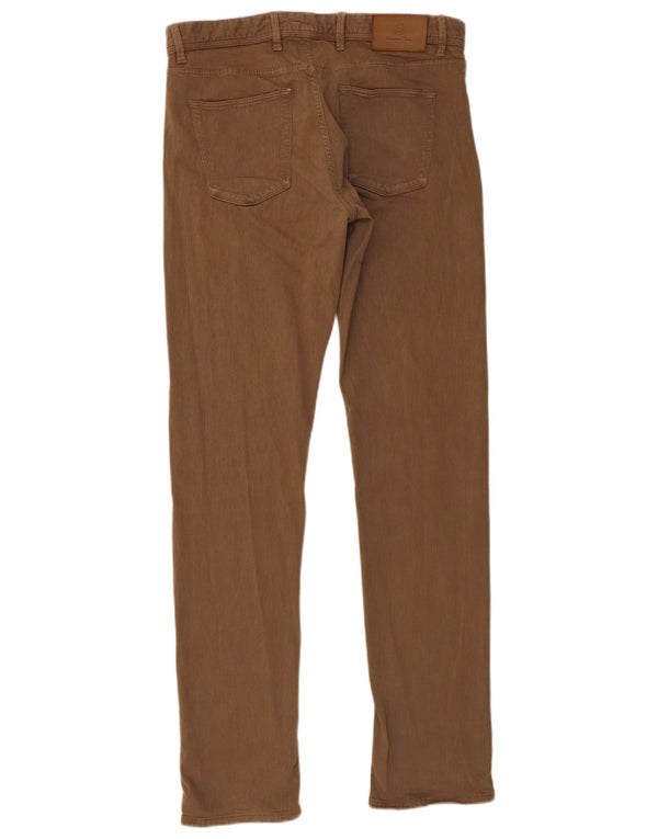 Massimo Dutti Mens Slim Casual Trousers EU 40 Medium W31 L32 Brown Cotton