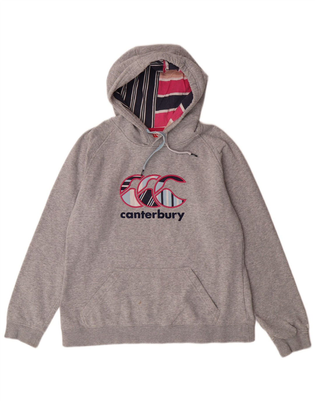 Damski sweter z kapturem i grafiką CANTERBURY UK 14, duży, szary, bawełniany