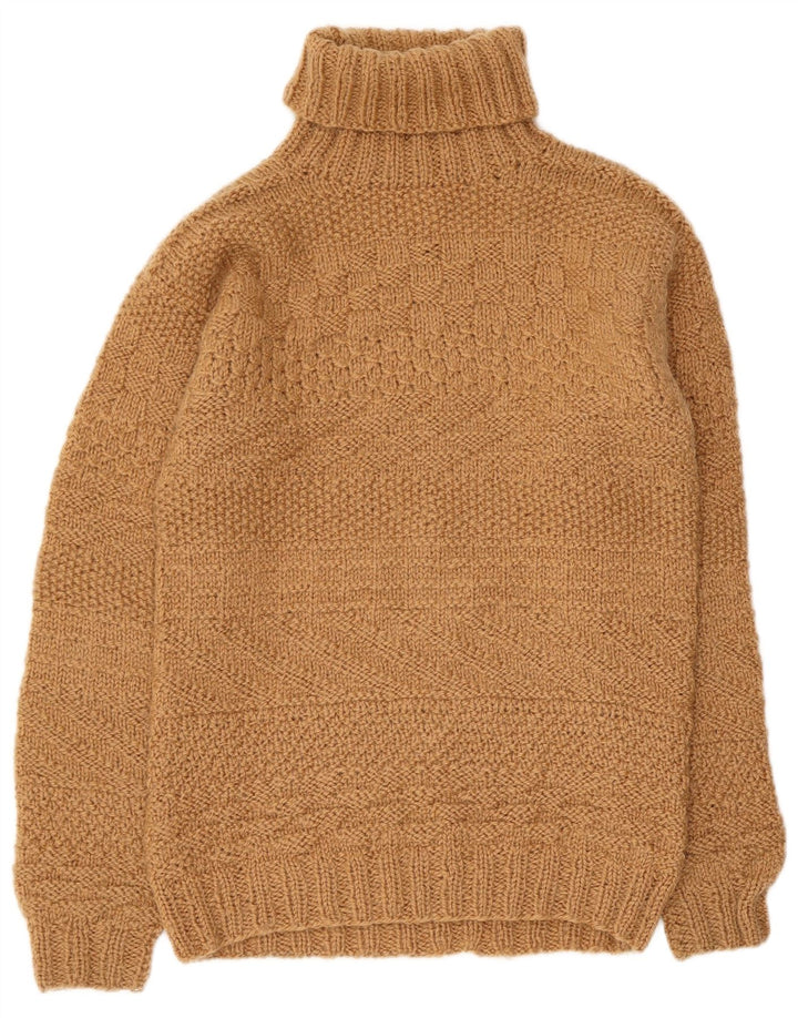 Sweter damski VINTAGE z golfem UK 10 Small Brown
