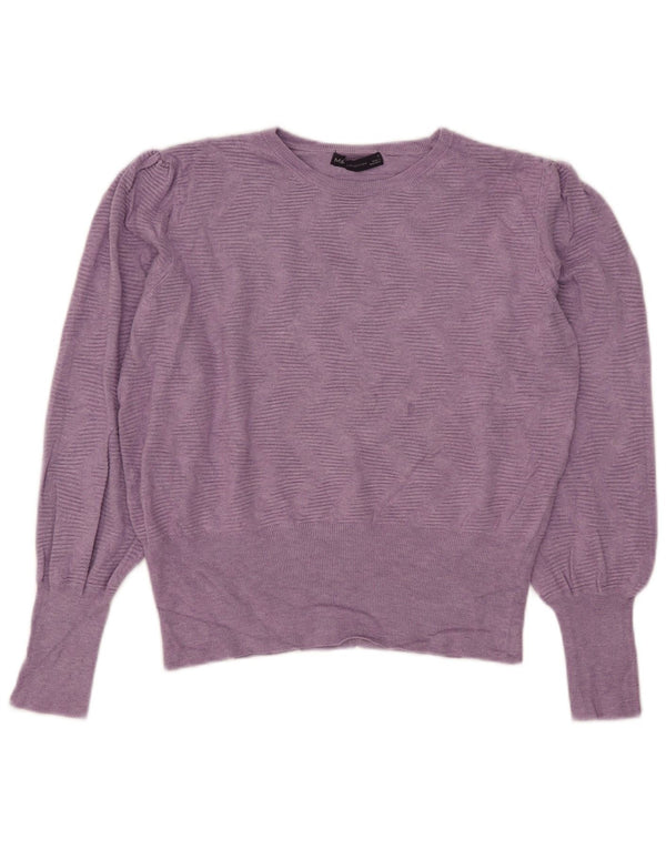 Marks & Spencer Damski sweter z okrągłym dekoltem, UK 16, duży fioletowy
