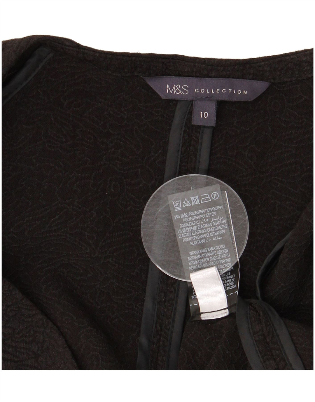 MARKS & SPENCER Damska marynarka z rękawami 3/4 i otwartymi, UK 10, mała czarna