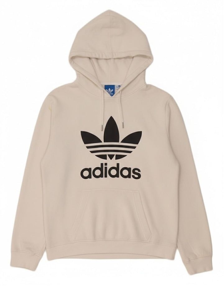 Męska bluza z kapturem Adidas Graphic, średnia biała bawełna