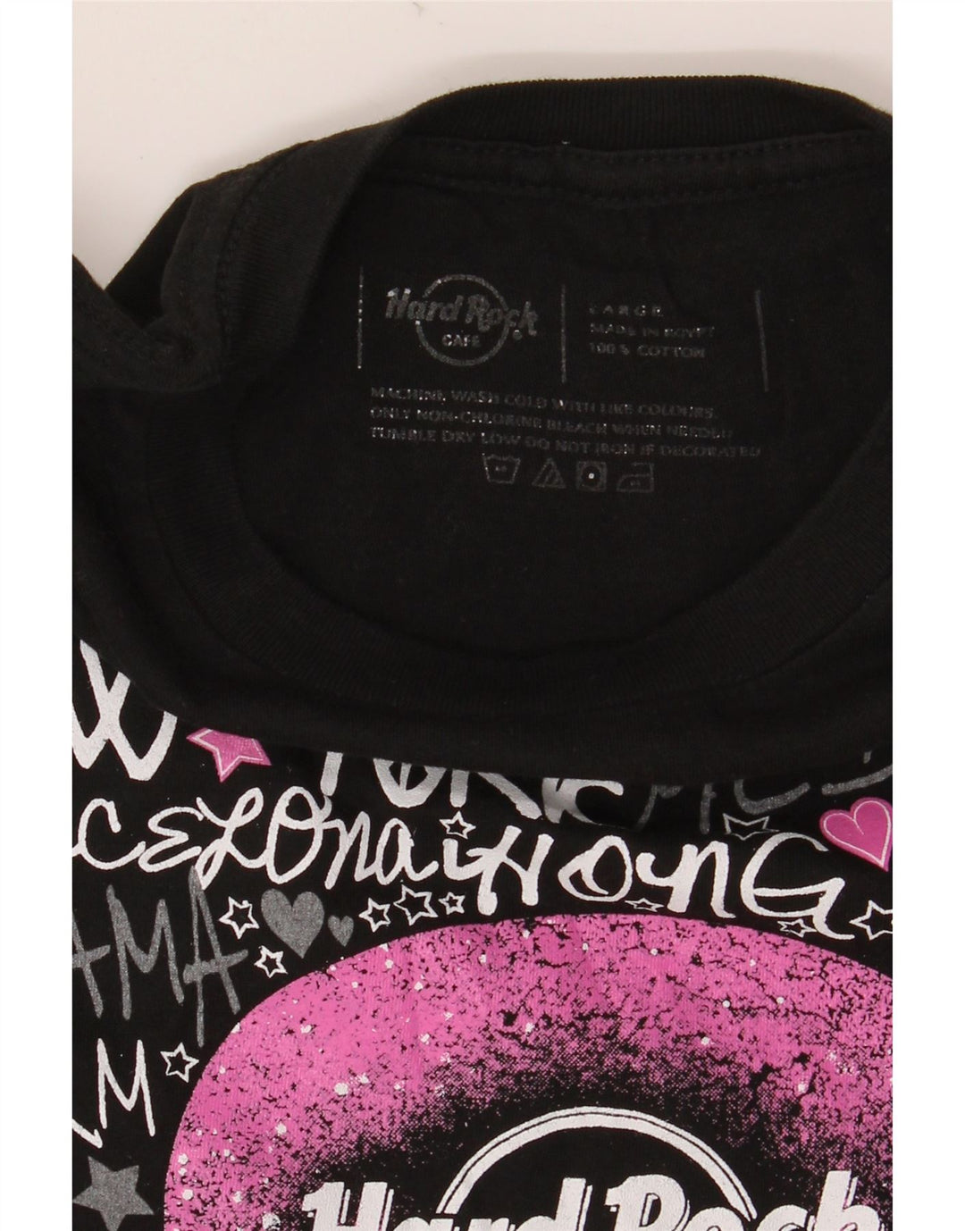 Damska koszulka z grafiką HARD ROCK CAFE Top UK 14, duża, czarna