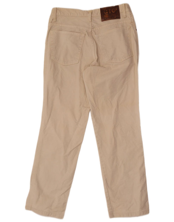 Męskie proste spodnie na co dzień w stylu vintage IT 48 Medium W30 L29 Beżowa bawełna