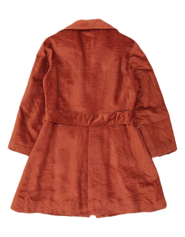 Aksamitny płaszcz damski Vintage UK 10 Small Brown