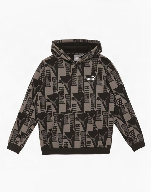 Męska bluza z kapturem Puma z grafiką XL, szara, bawełniana z blokami kolorów
