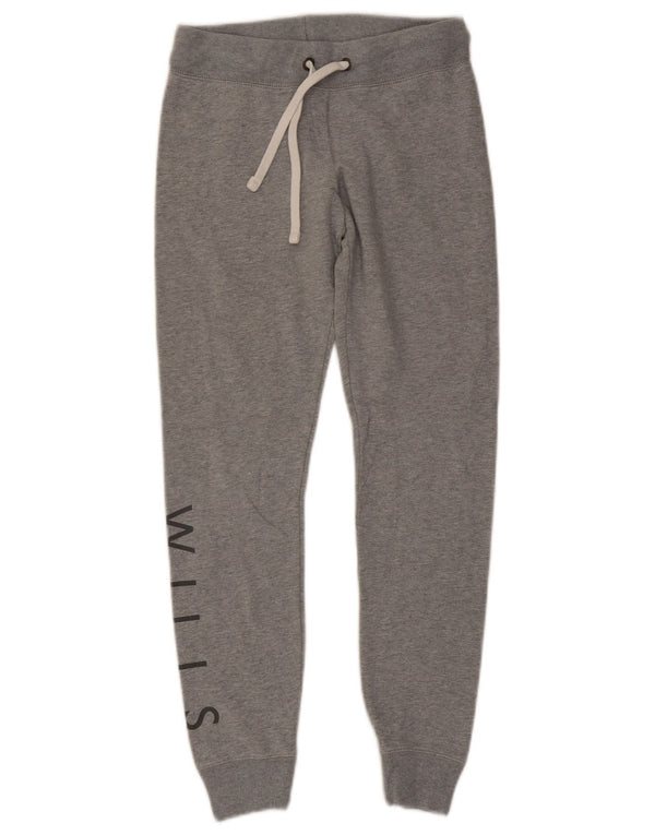 Damskie spodnie dresowe Jack Wills Graphic Joggers UK 6 XS Szara bawełna