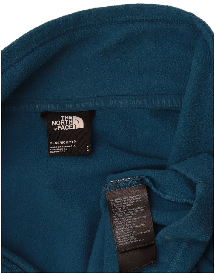 Męski sweter polarowy The North Face z zamkiem błyskawicznym, duży, niebieski, poliestrowy