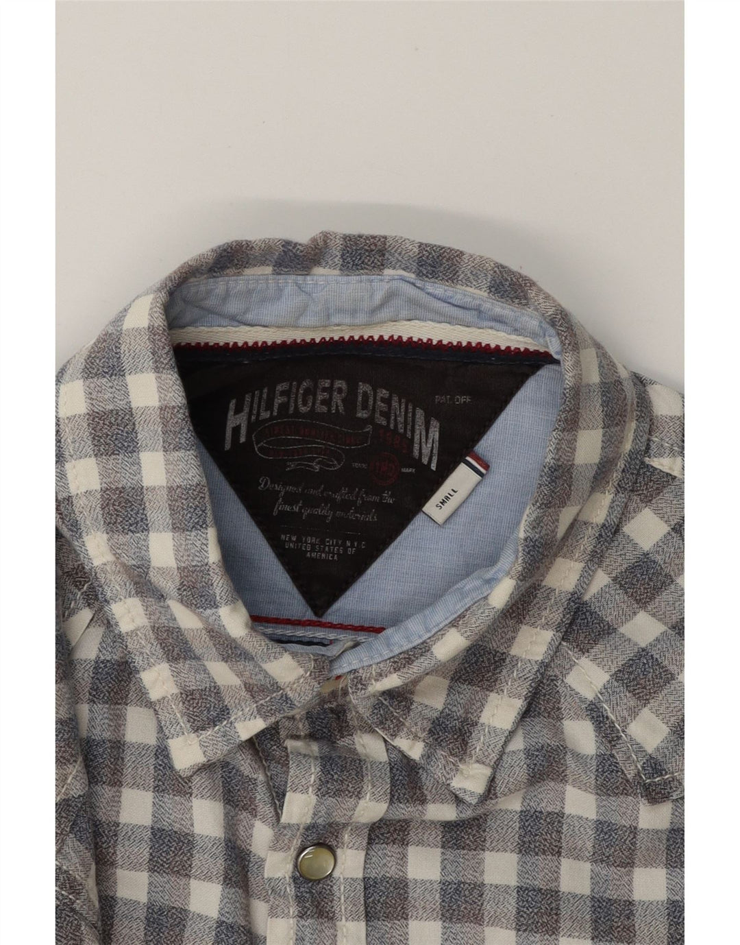 TOMMY HILFIGER Mens Flannel Shirt Small Grey Check Cotton Vintage Tommy Hilfiger and Second-Hand Tommy Hilfiger from Messina Hembry 