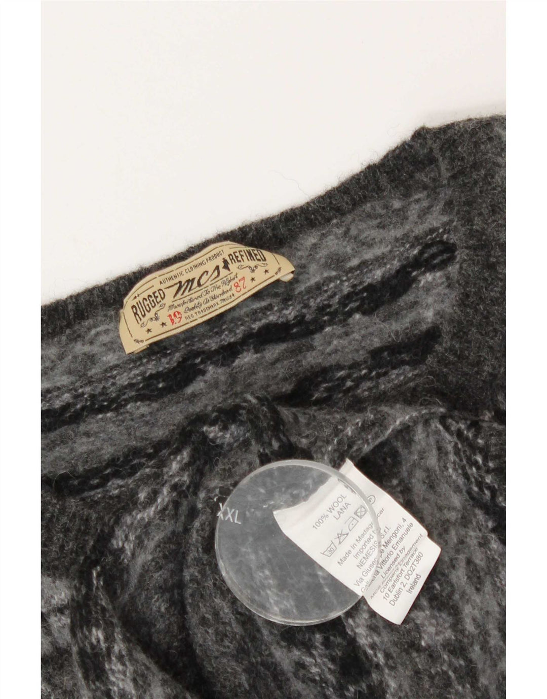 Marlboro Classics Męski sweter z okrągłym dekoltem 2XL Szary Fair Isle Wool