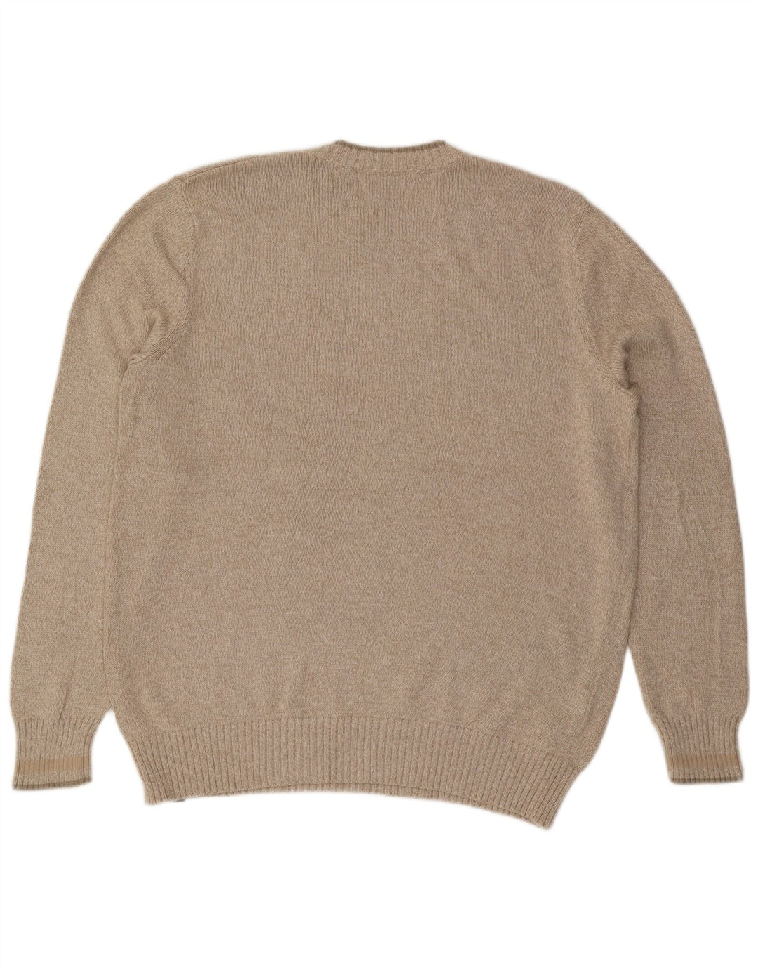 Męski sweter z okrągłym dekoltem EDDIE BAUER XL, beżowy, bawełniany