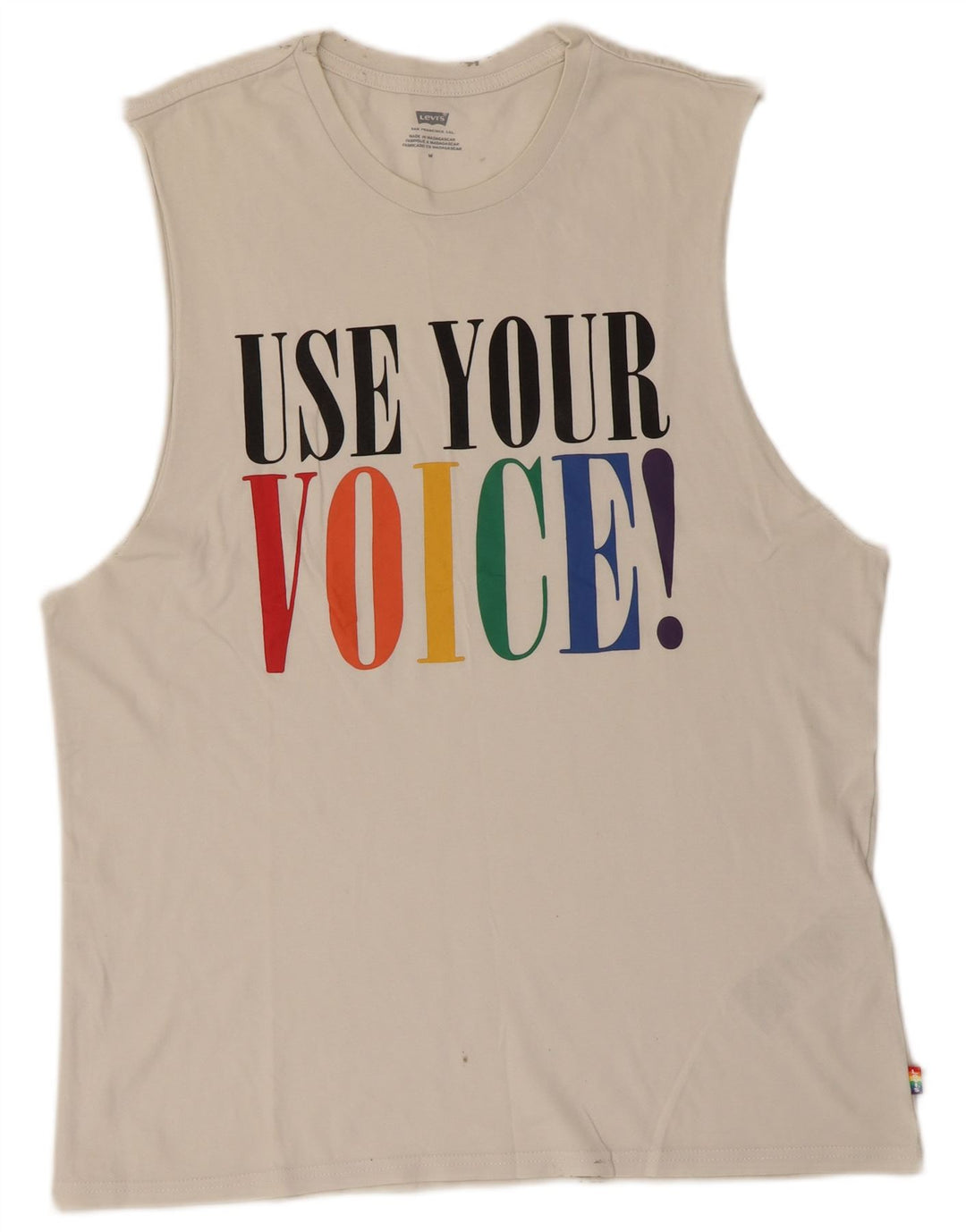 Męska kamizelka z grafiką LEVI'S, średnia biała bawełna