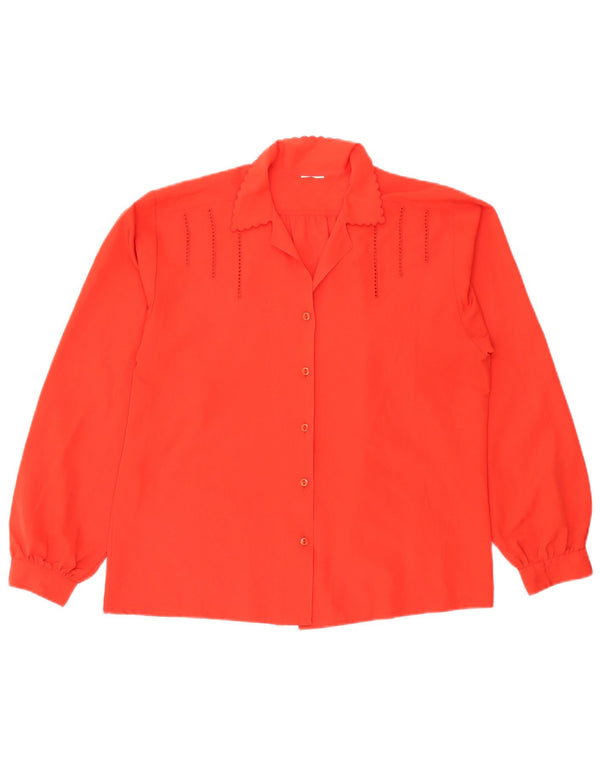 Vintage damska bluzka koszulowa UK 16 duża czerwona