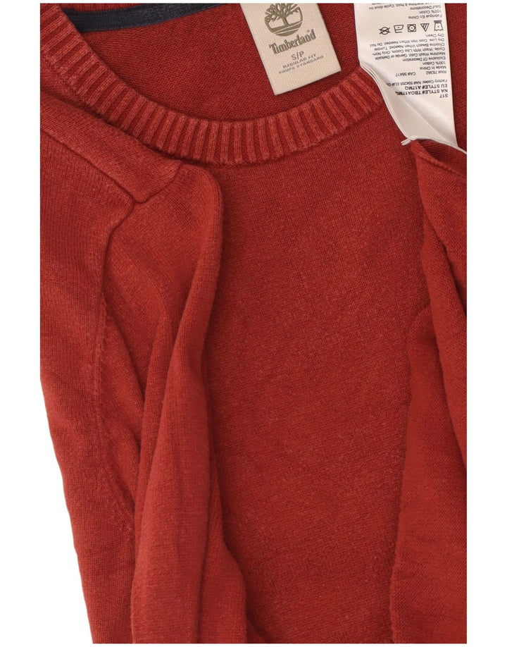 TIMBERLAND Męski sweter z dekoltem w łódkę, mały, czerwony, bawełniany