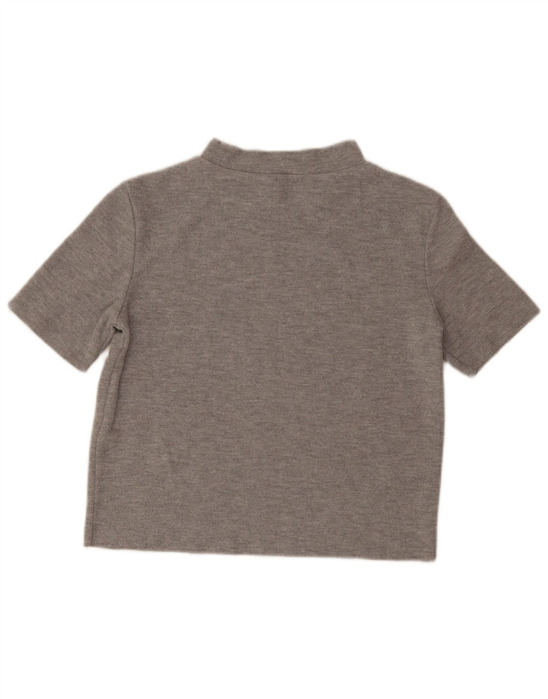 Damski krótki t-shirt Zara UK 12, średni szary poliester