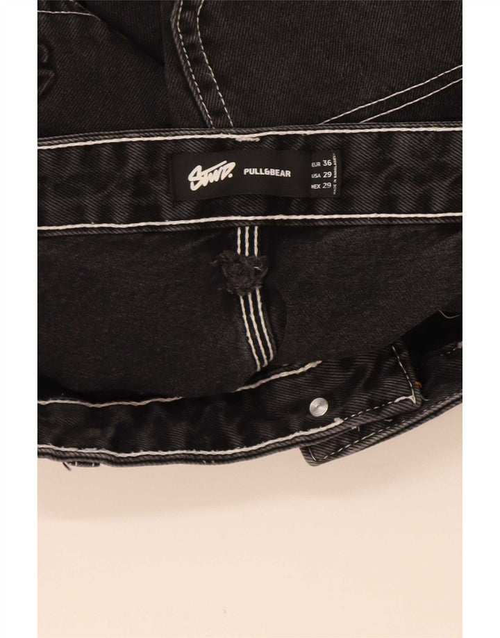 Męskie spodenki jeansowe Pull & Bear STWD Cargo EU 36 Small W29, czarne, bawełniane