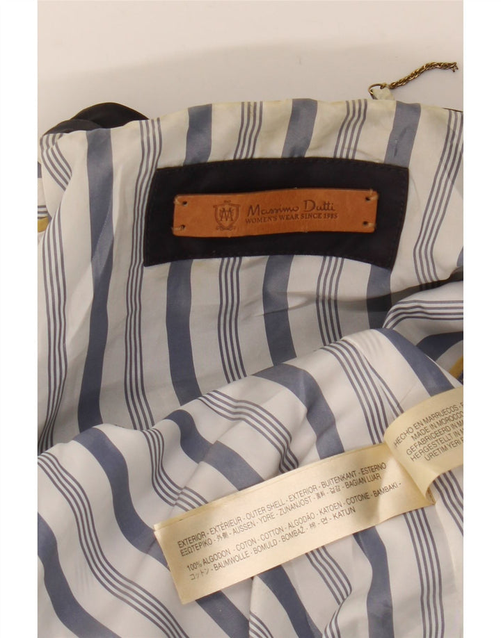 Trencz damski Massimo Dutti UK 12, średni granatowy, bawełniany
